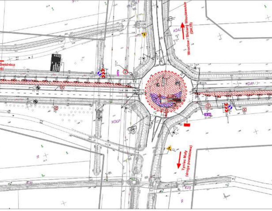 Ilustracja zmian w ruchu drogowym ronda tynieckiego