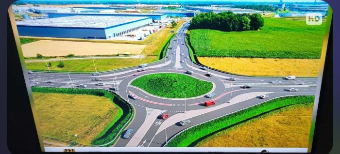 Widok na rondo tynieckie po przebudowie